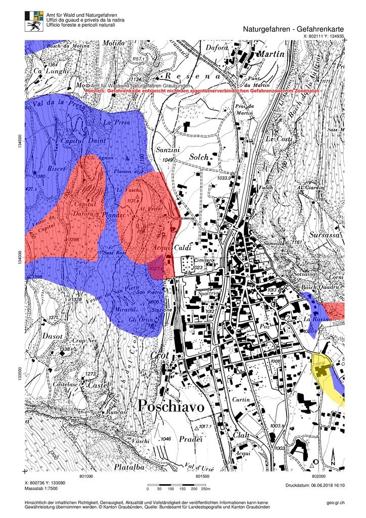 Zone a rischio di smottamento